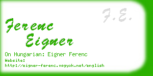 ferenc eigner business card